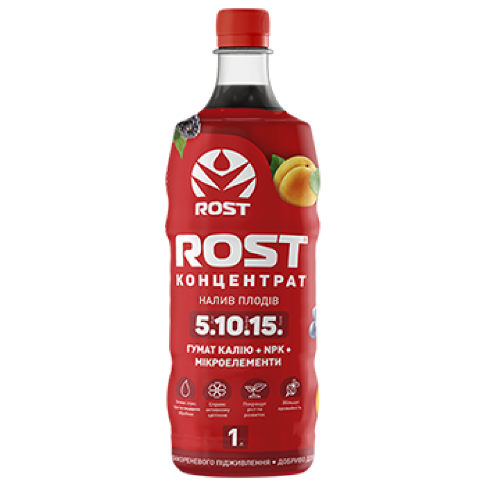 Органо-Мінеральне Удобрення Rost (Рост) Концентрат 5+10+15, 1л