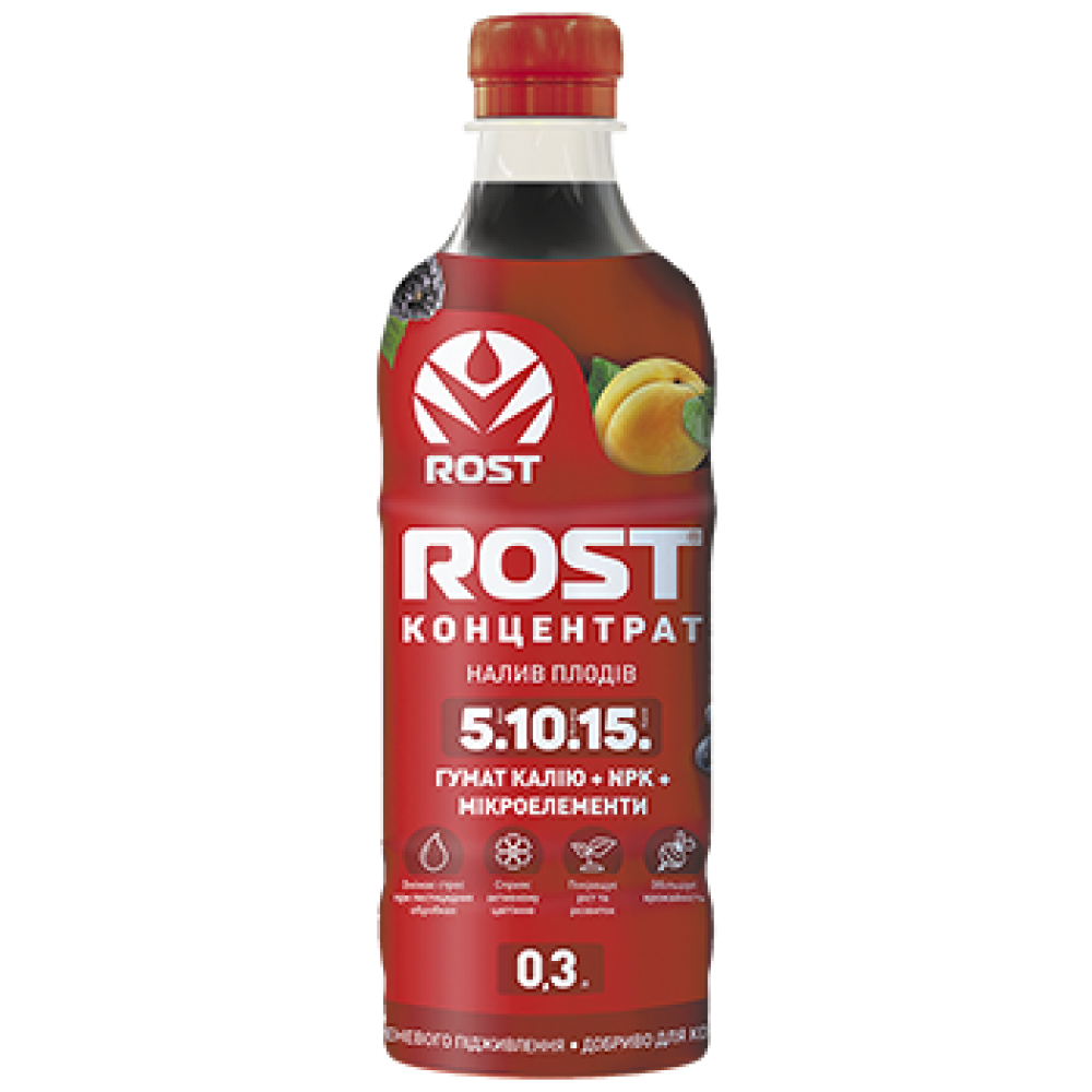 Органо-Мінеральне Удобрення Rost (Рост) Концентрат 5.10.15, 0.3л