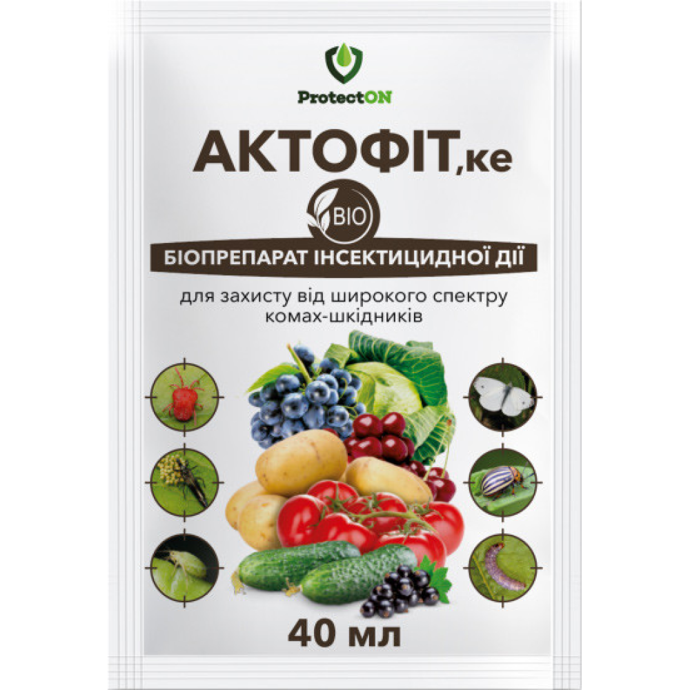 Актофіт, біоинсектицид для знищення шкідників і кліщів, 40 мл, ProtectOn