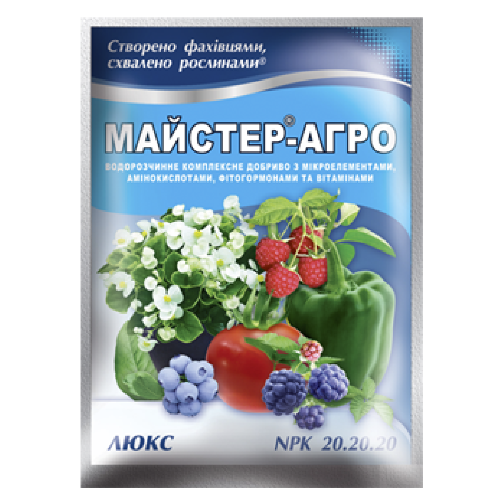 Комплексне мінеральне добриво для томатів, перцю, баклажанів Майстер-Агро, 100г,