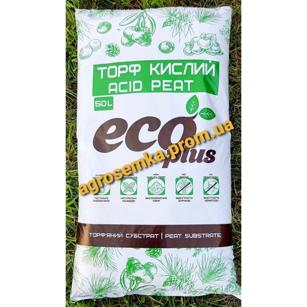 Кислий Торф для Лохини і Хвойників, Eco Plus, 50л