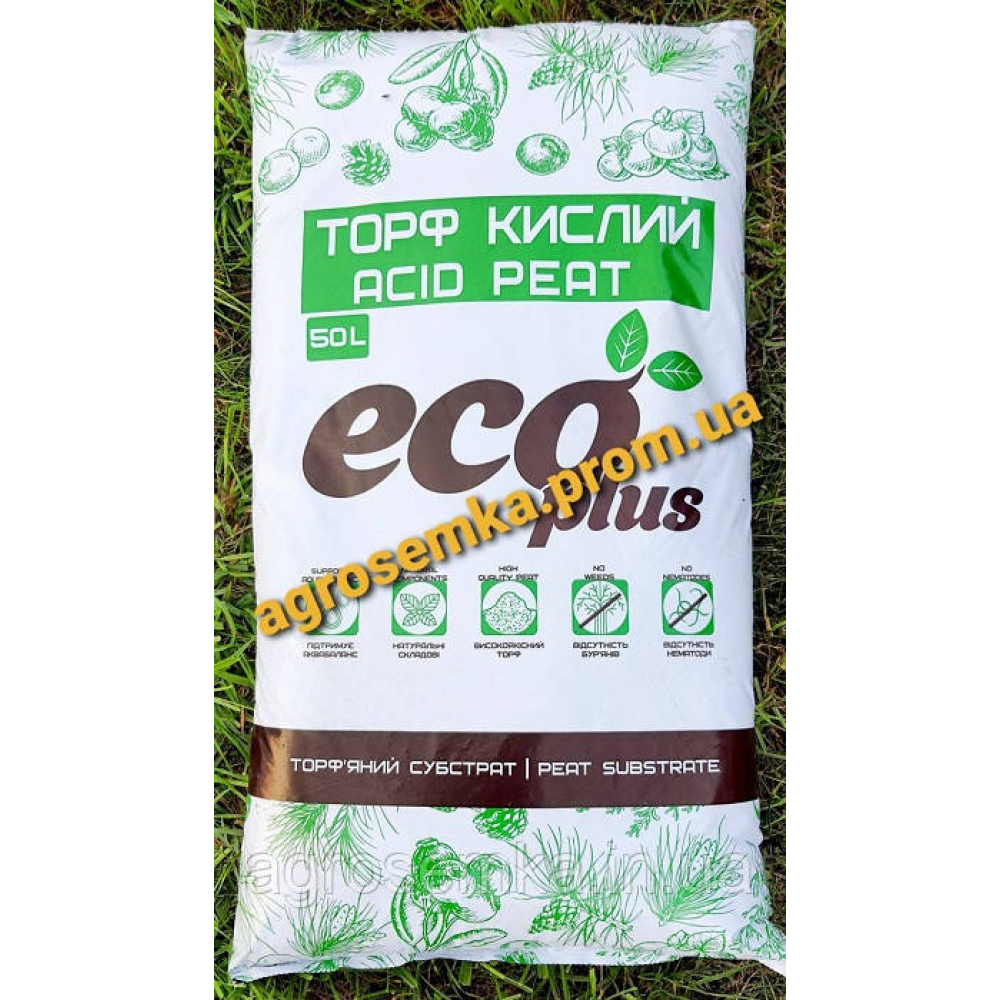 Кислий Торф для Лохини і Хвойників, Eco Plus, 50л