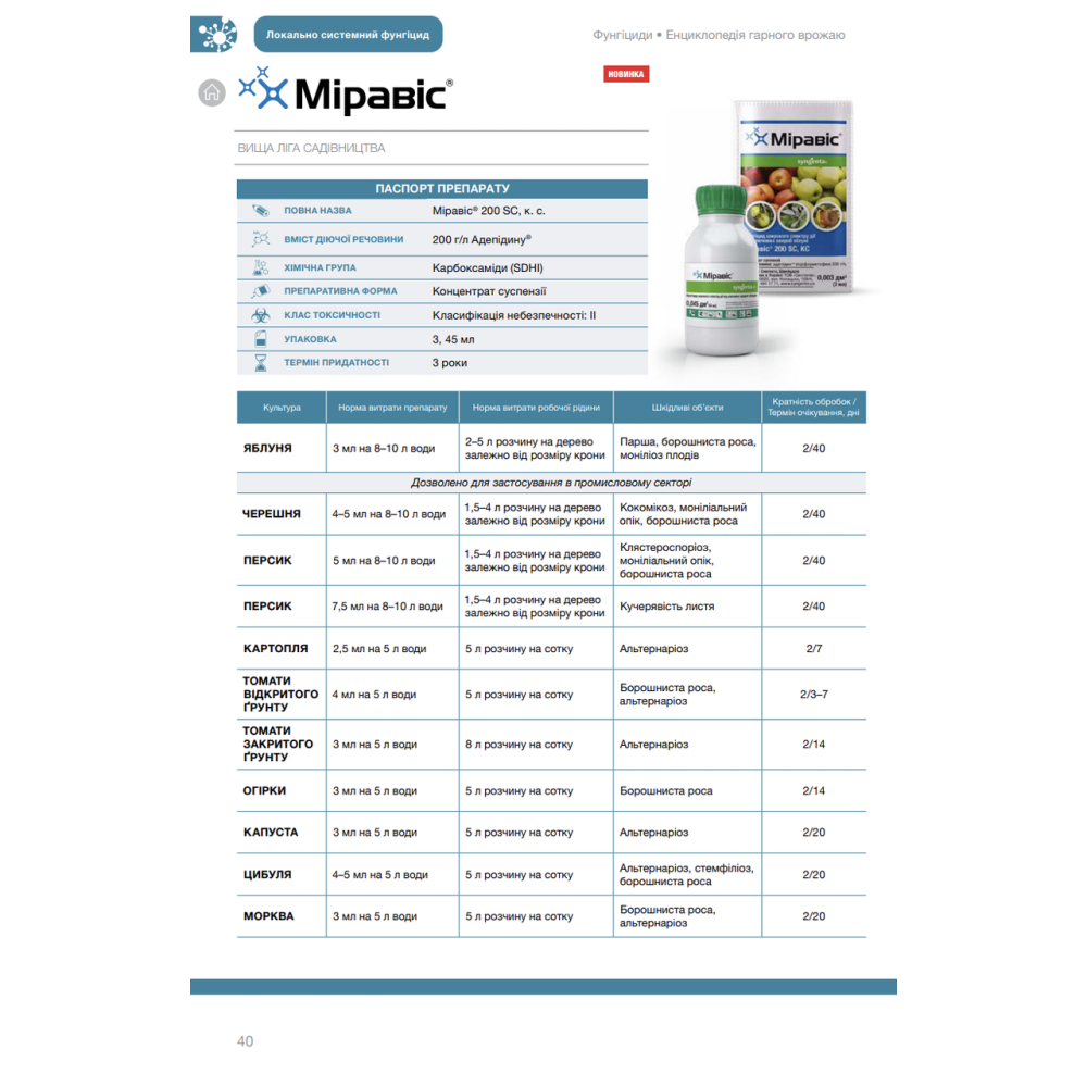 ФУНГІЦИД МІРАВІС 250 SC K.C. SYNGENTA 3 МЛ