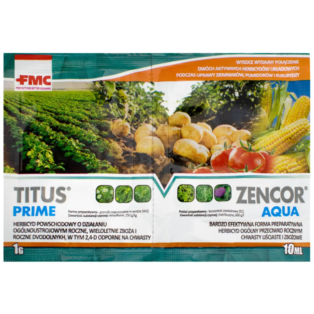 Досходовий гербіцид системної дії Titus Prime + Zencor Aqua, 1g + 10ml, FMC Польща