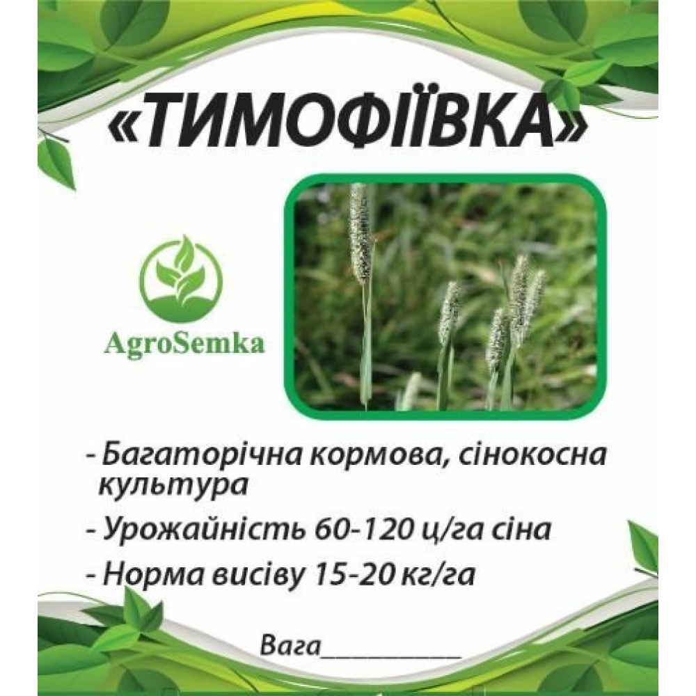 Насіння Тимофіївка лучна багаторічна, 1кг