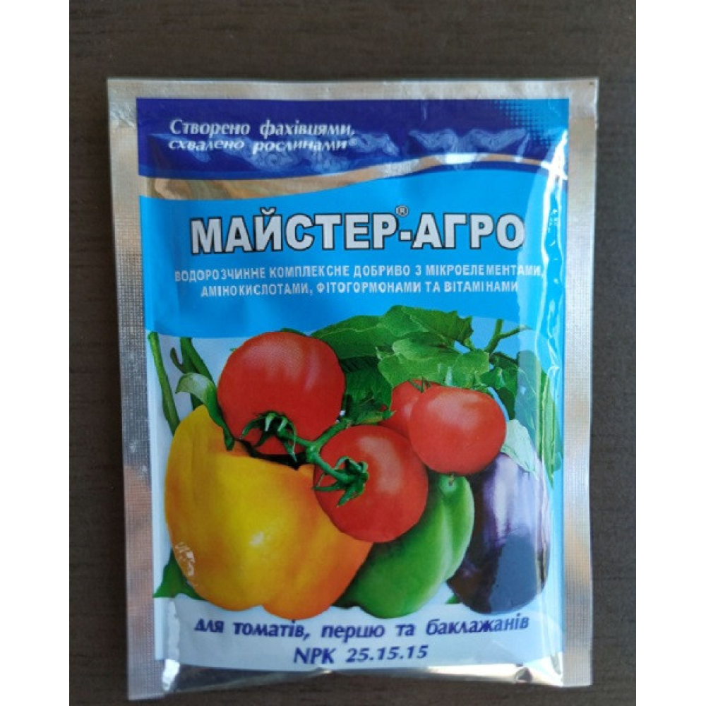 Комплексне мінеральне добриво для томатів, перцю, баклажанів Майстер-Агро, 100г,