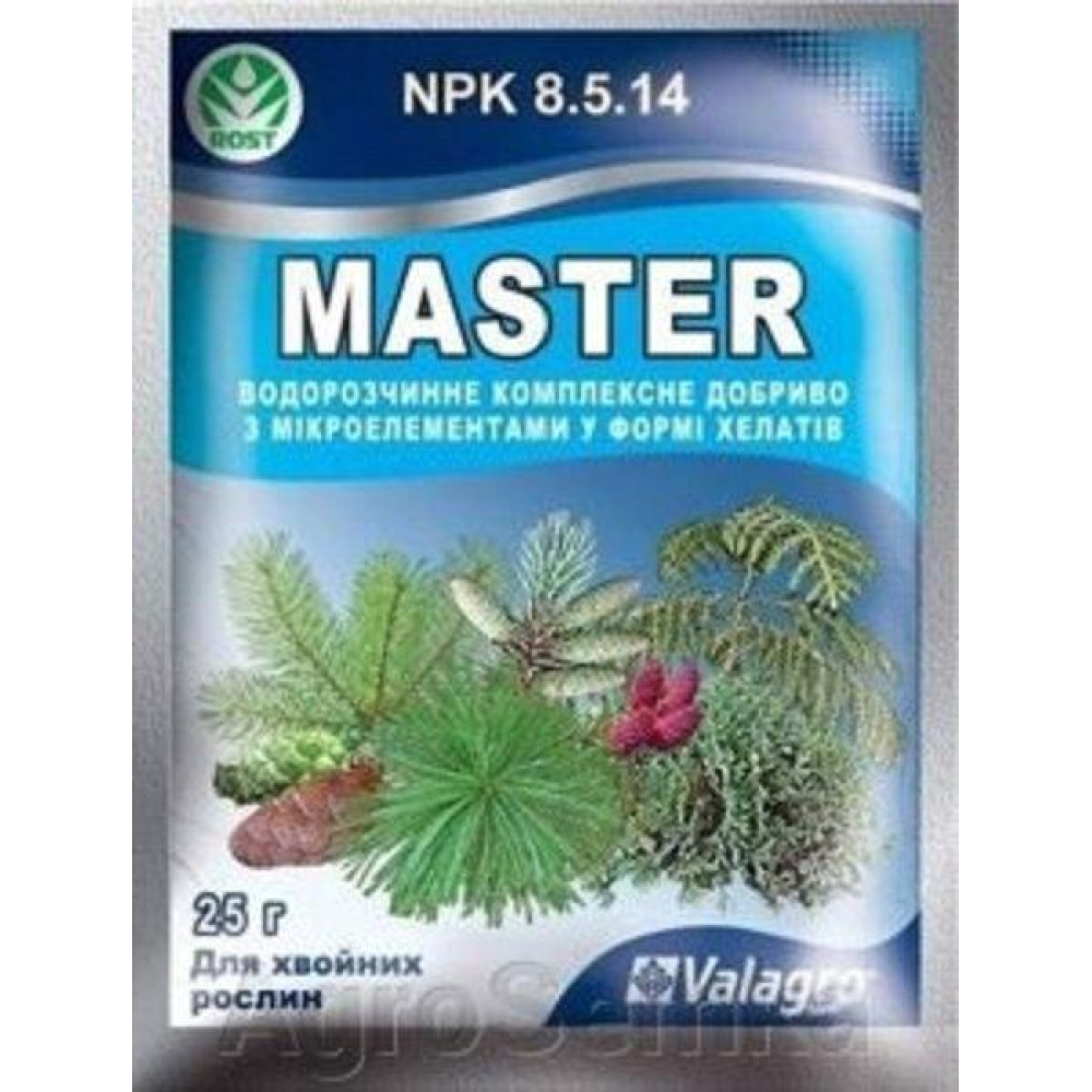 Комплексне мінеральне добриво для хвойних Master (Мастер), 25г