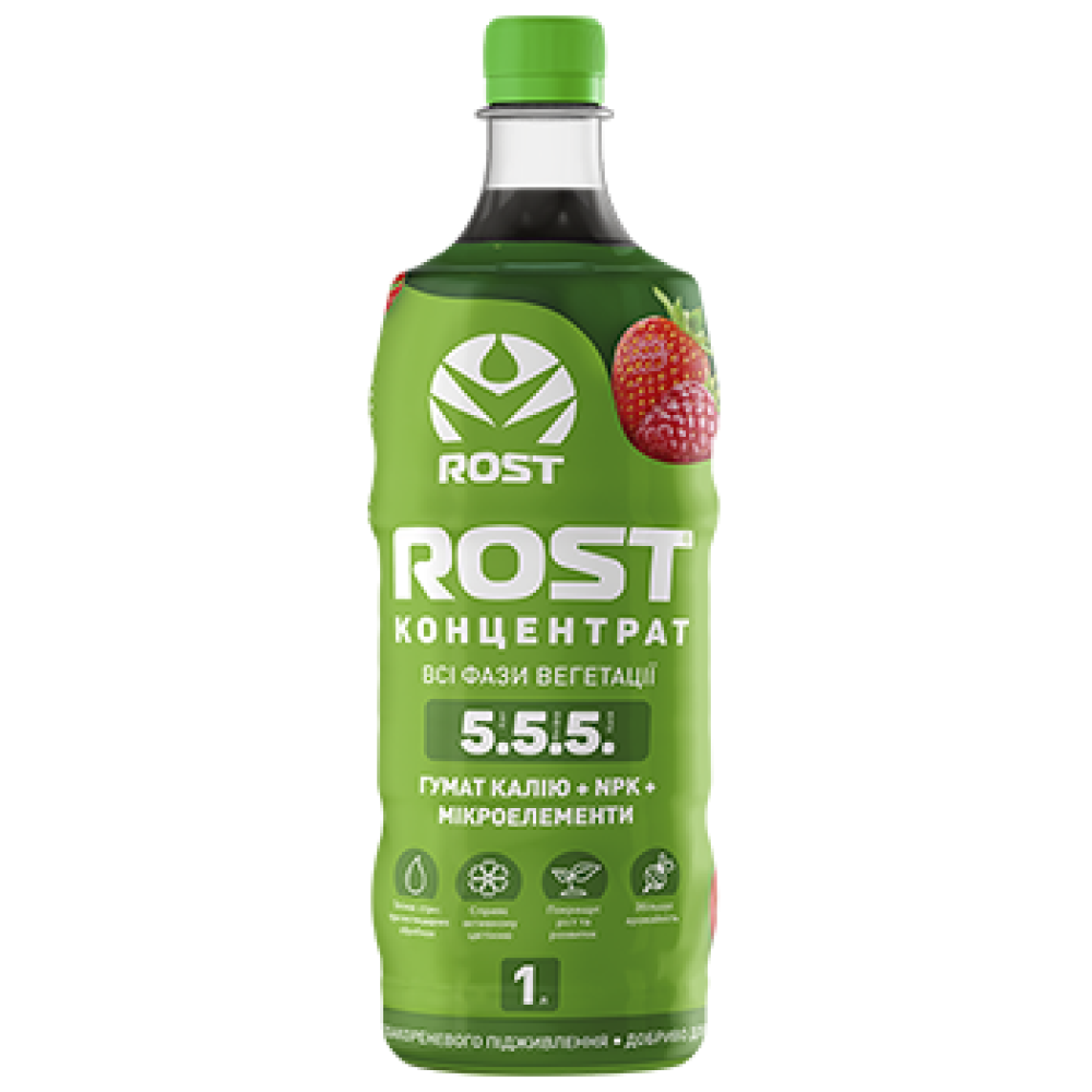 Органо-мінеральне добриво Rost (Рост) концентрат, NPK 5.5.5, 1 л